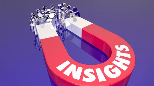 Insights Intelligence Information Magnet Attracting Customers Audience People 3d Animation