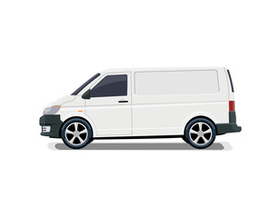 The cargo minivan. Side view. Volumetric drawing without a mesh and a gradient. Isolated. illustration.