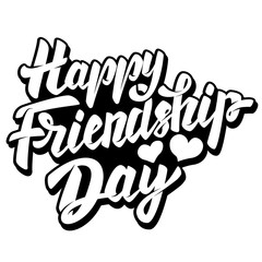Happy Friendship Day. Lettering phrase with star shapes. Vector illustration