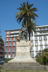 statue of Giovanni Nicotera on Piazza Vittoria in Naples, Italy