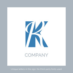 Creative k letter vector sign design. Character symbols. Icon design for website