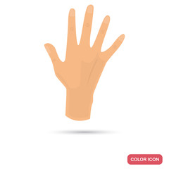 Fototapeta premium Hand position color flat icon for web and mobile design