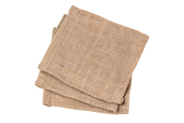 Fabric square coaster on isolated background with clipping path.