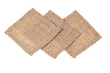 Fabric square coaster on isolated background with clipping path.