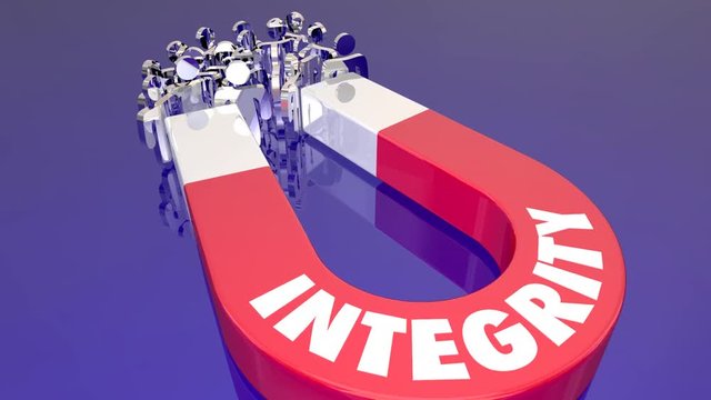 Integrity Reputation Principles Magnet Attracting Customers Audience People 3d Animation