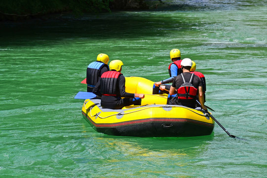 Rafting on the river