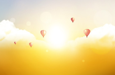 Fototapeta premium Autumn Vector Sky Photorealistic Illustration