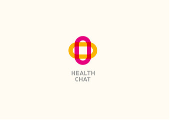 Bright logo on medicine and health, chat