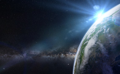 Fototapeta premium sunset over planet Earth