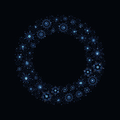 Blue snowflake wreath