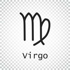 Virgo zodiac sign. Flat astrology vector illustration on isolated background. Simple pictogram.