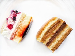 Fruits and coffee cake