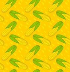 Corn seamless pattern. Maize endless background, texture. Vegetable backdrop. Vector illustration