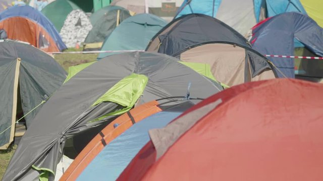 Tent camp in mounatins during festival