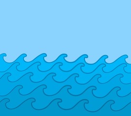 Blue sea with waves. 