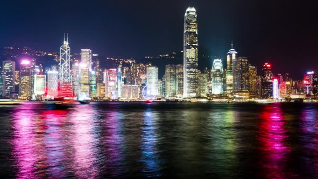 Tsim Sha Tsui, Hong Kong, 27 May 2017 -:Time lapses of Victoria Harbor at night