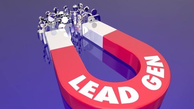 Lead Generation Marketing Magnet Attracting Customers Audience People 3d Animation