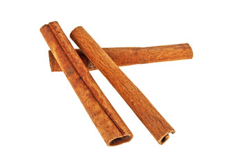Cinnamon sticks isolated on a white background