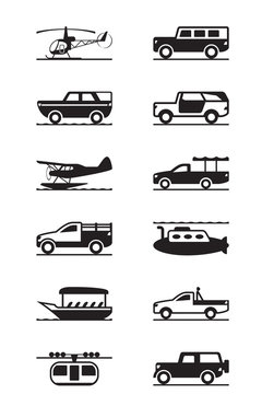 Safari and adventure vehicles  - vector illustration