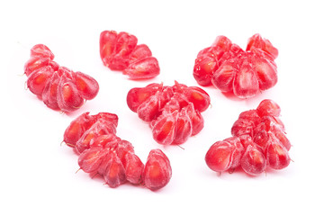Slice or seed raspberry isolated