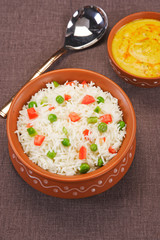 Vegetable Pilau with Kadi or Indian Vegetable Biryani