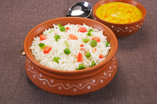 Vegetable Pilau with Kadi or Indian Vegetable Biryani