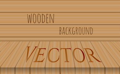 vector wood perspective table top on oak background
