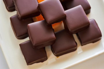 Hand made apricot marmalade in Chocolate Dipped