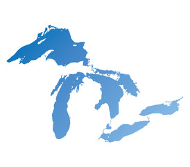 Map of Great Lakes - obrazy, fototapety, plakaty