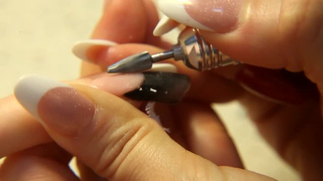 Studio beauty.Female hands nails manicure close up. 
