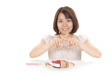 禁止の意思表示をする女性
