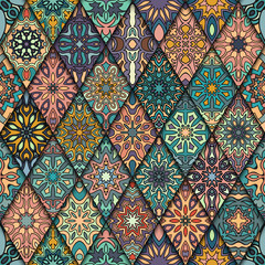 Seamless pattern. Vintage decorative elements. Hand drawn background. Islam, Arabic, Indian, ottoman motifs. Perfect for printing on fabric or paper.