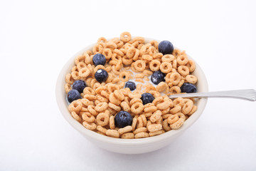 Blueberries on Toasted Oat Cereal