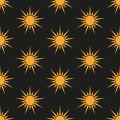 Sun. Seamless pattern. Vector.