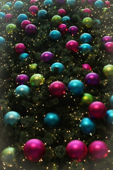 Christmas Baubles vertical Background