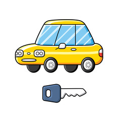Car and key isolated.