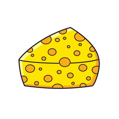 Cheese piece vector isolated.