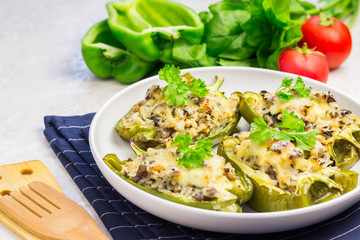 Healthy spinach ricotta stuffed peppers.