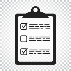 To do list icon. Checklist, task list vector illustration in flat style. Reminder concept icon on isolated background. Simple business concept pictogram.