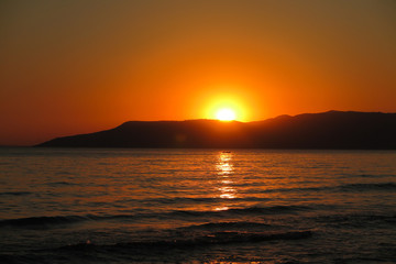 nice sunset over sea