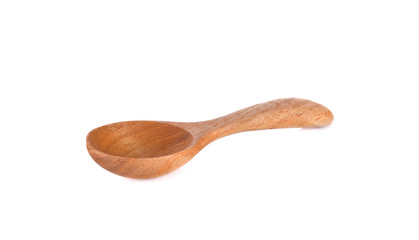 wooden spoon on white background
