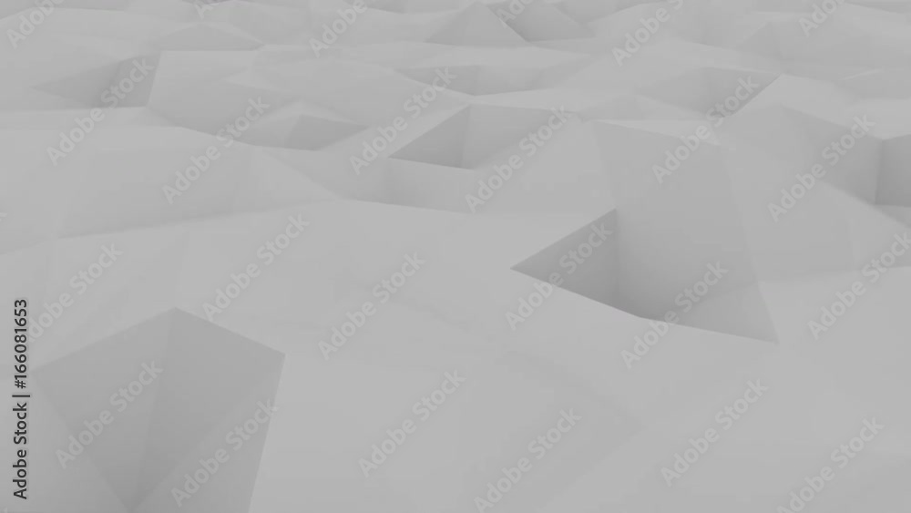 Poster polygonal light gray motion background. loopable animation