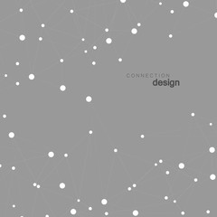 Abstract connect polygonal network background with dots and lines