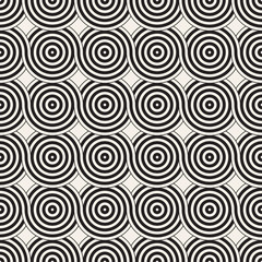 Vector seamless geometric pattern composed with circles and lines. Modern stylish rounded stripes texture. Repeating abstract background