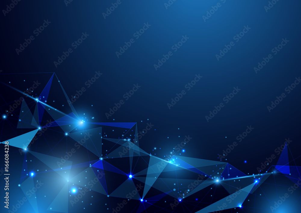 Aufkleber abstract futuristic polygons and lines technology concept background
