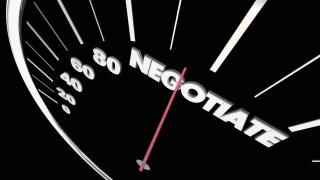 Negotiate Agreement Negotiation Speedometer Measure Results 3d Animation