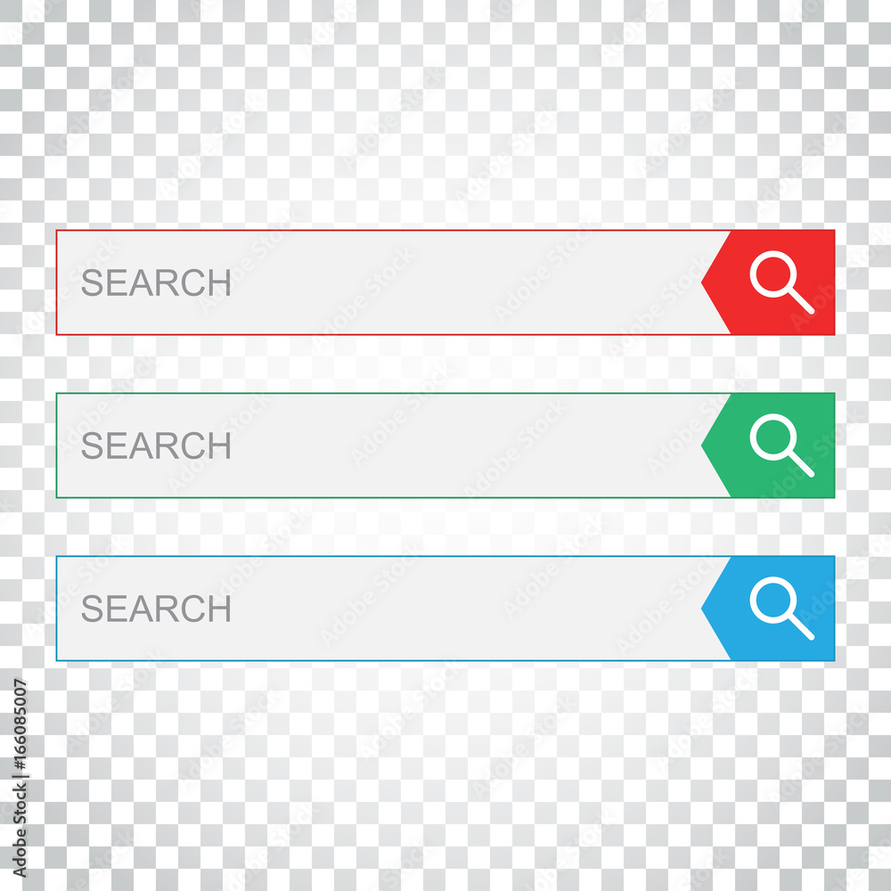 Poster search bar field. set vector interface elements with search button. flat vector illustration on isol