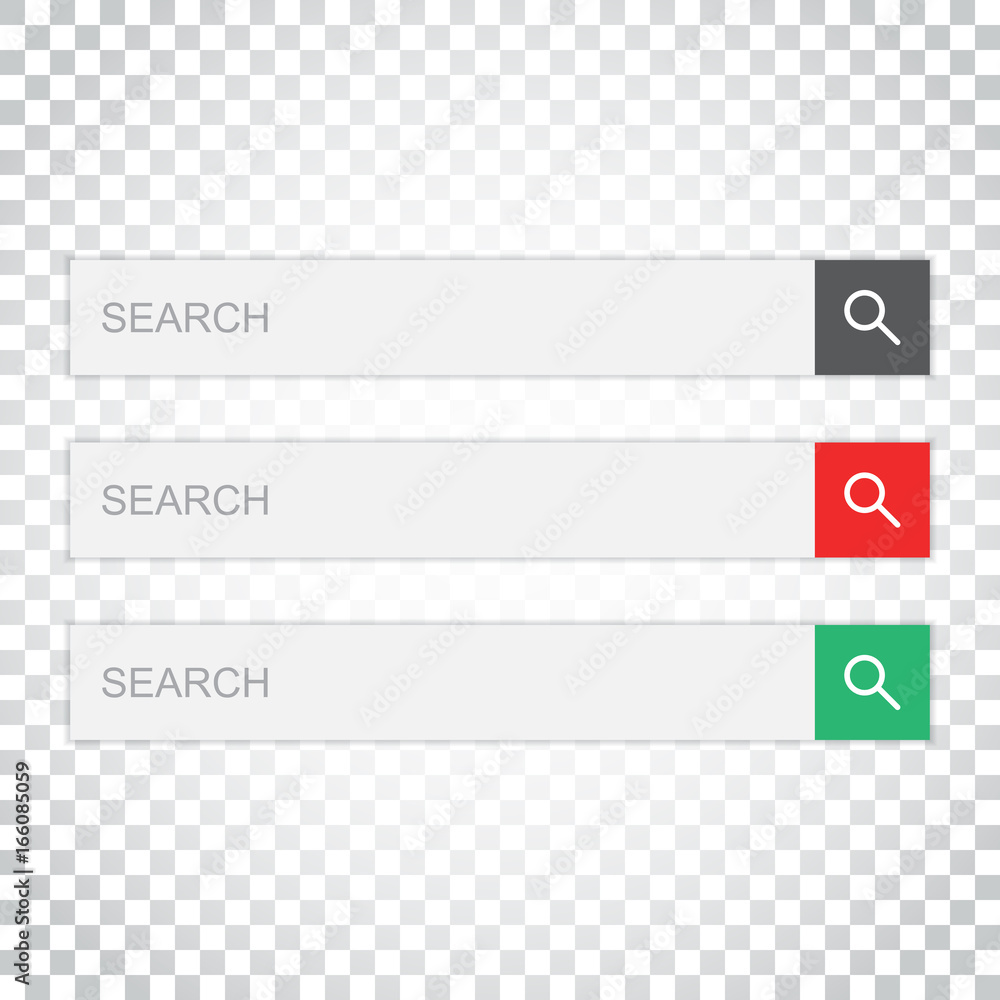 Poster search bar field. set vector interface elements with search button. flat vector illustration on isol