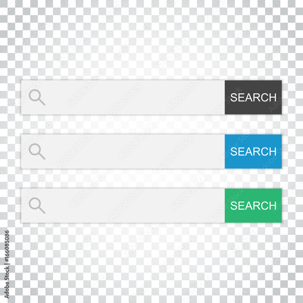 Poster search bar field. set vector interface elements with search button. flat vector illustration on isol