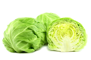 Obraz premium Cut cabbage on white background